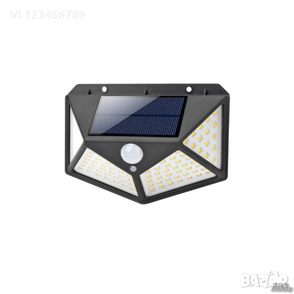 Водоустойчива соларна 100 LED стенна лампа с 3 режима, снимка 1