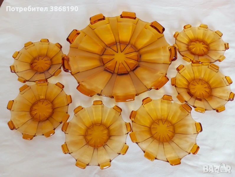 Стъклен сервиз за торта и сладкиши, снимка 1