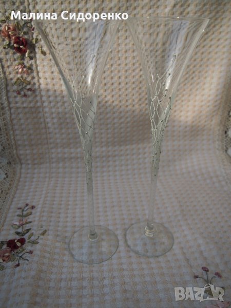 Комплект сватбени чаши, снимка 1