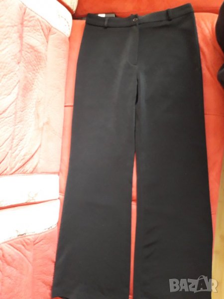 Дамски еластичен черен панталон широки крачоли, снимка 1