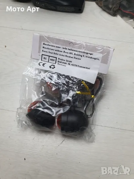 Комплект 4 Черни Мигачи Мигача за Мотор Мото Мотоциклет Ретро Чопър Чопар Стил, снимка 1