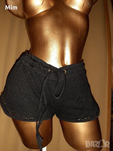 Дантелени ,черни ,къси панталонки , снимка 1