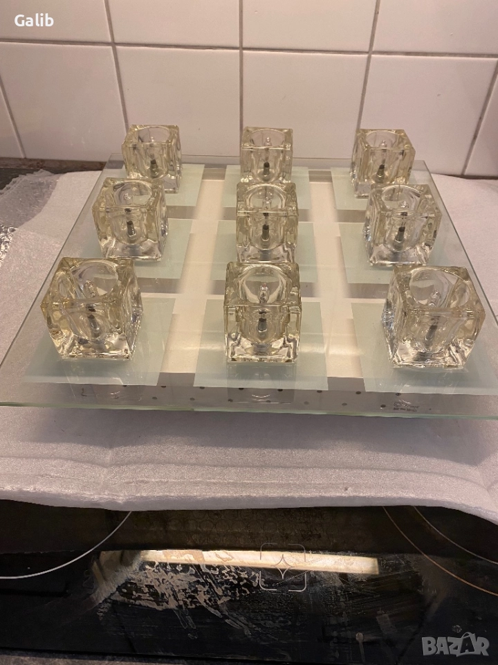 Таванна лампа LED 9 светлини, квадратна, стъклена Wofi 992010060000, снимка 1