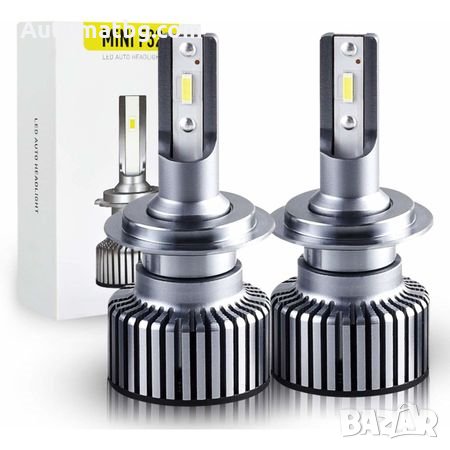 Комплект LED Лед Диодни Крушки за фар F32 Mini Automat, H7 50W - 10800Lm 6000K Cool White, снимка 1