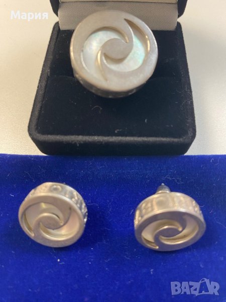 Булгари/Bvlgari комплект обици и пръстен сребро 925, снимка 1