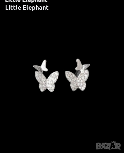 Сребърни обеци пеперуди-double small and big,колекция"Butterflies"/нови, снимка 1