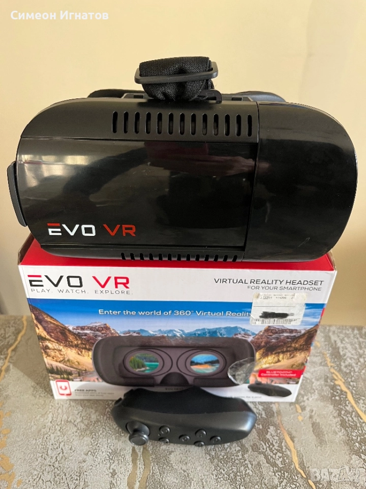 EVO VR Virtual Reality Headset for Smartphones- Black, снимка 1