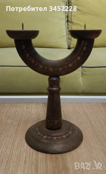 свещник дърворезба , снимка 1