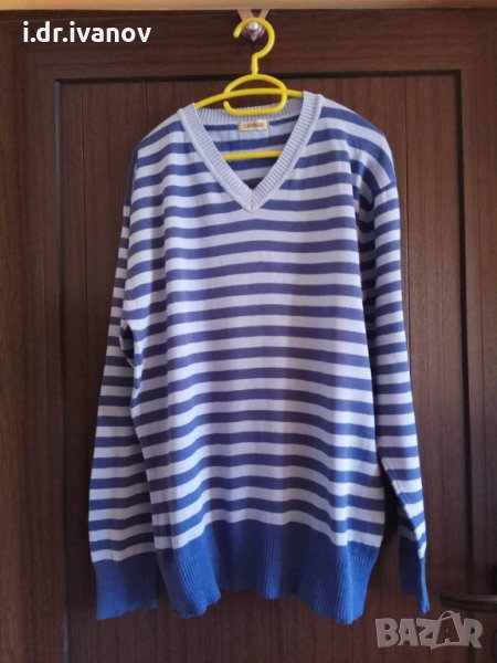 блуза синьо рае с остро деколте, снимка 1