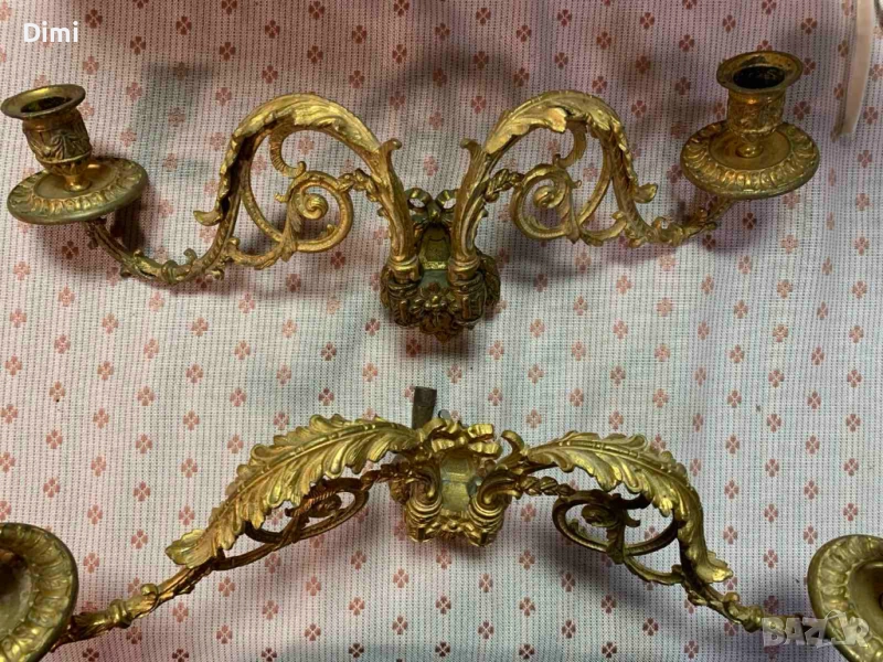 Свещници за пиано - уникално красиви позлатени Франция ок. 1850, снимка 1