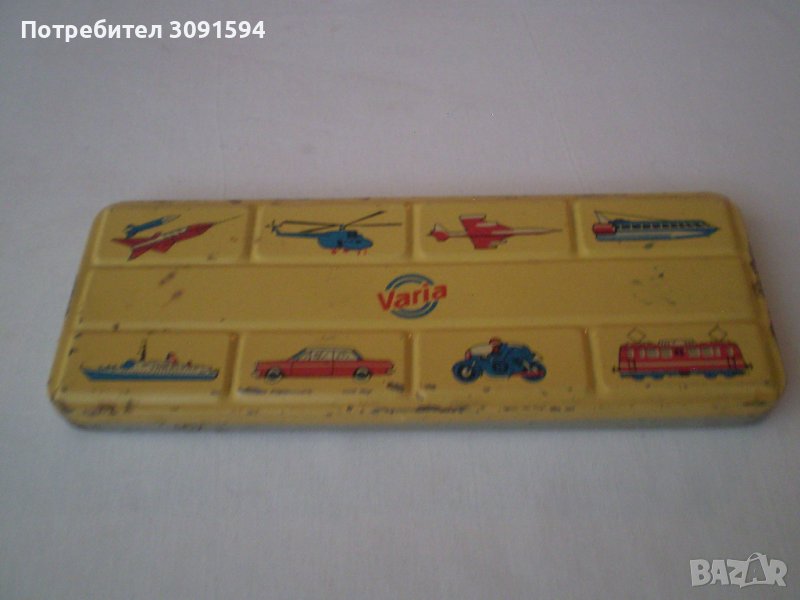 Винтидж немски VARIA Кутия за акварелни бои тенекиен германия, снимка 1