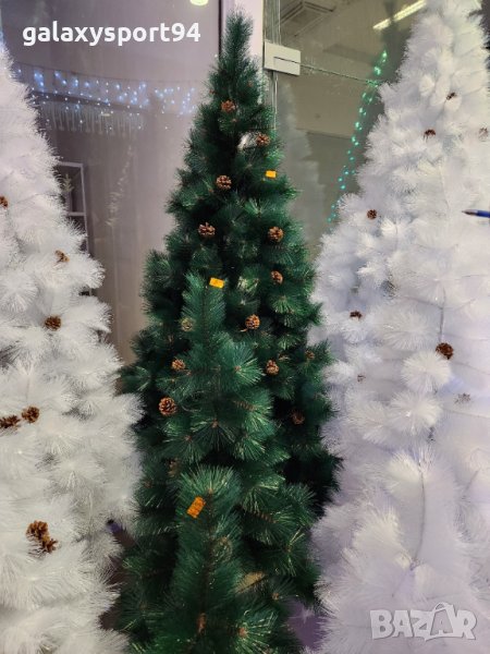 Коледна Елха Зелена Кичеста с Шишарки ,120,150,180, 210см Метална стойка, снимка 1