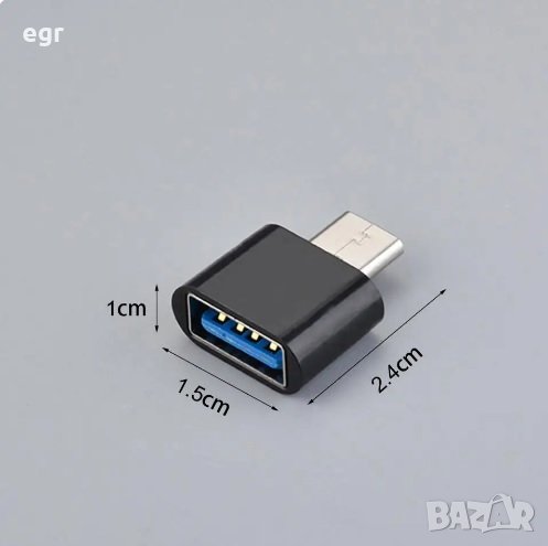OTG ОТГ Преходник микро USB M->USB F , снимка 1