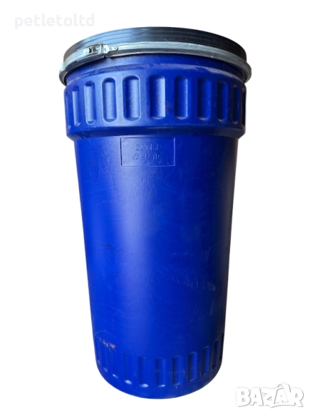 Бидон с метален обръч 220 литра , снимка 1