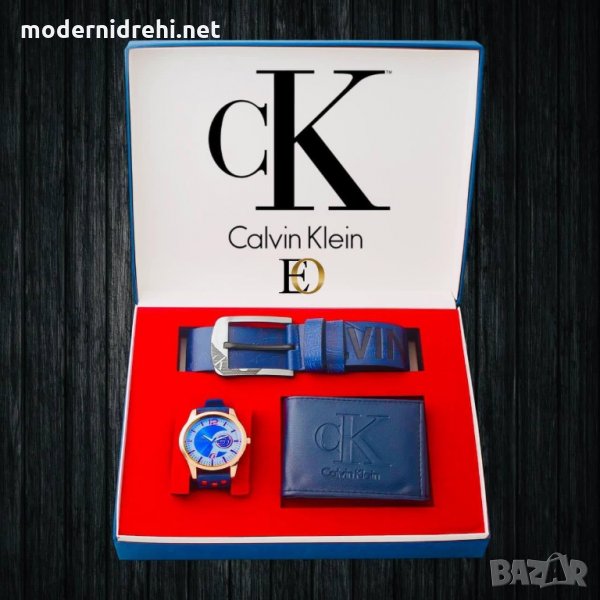 Комплект Calvin Klein колан часовник портфейл, снимка 1