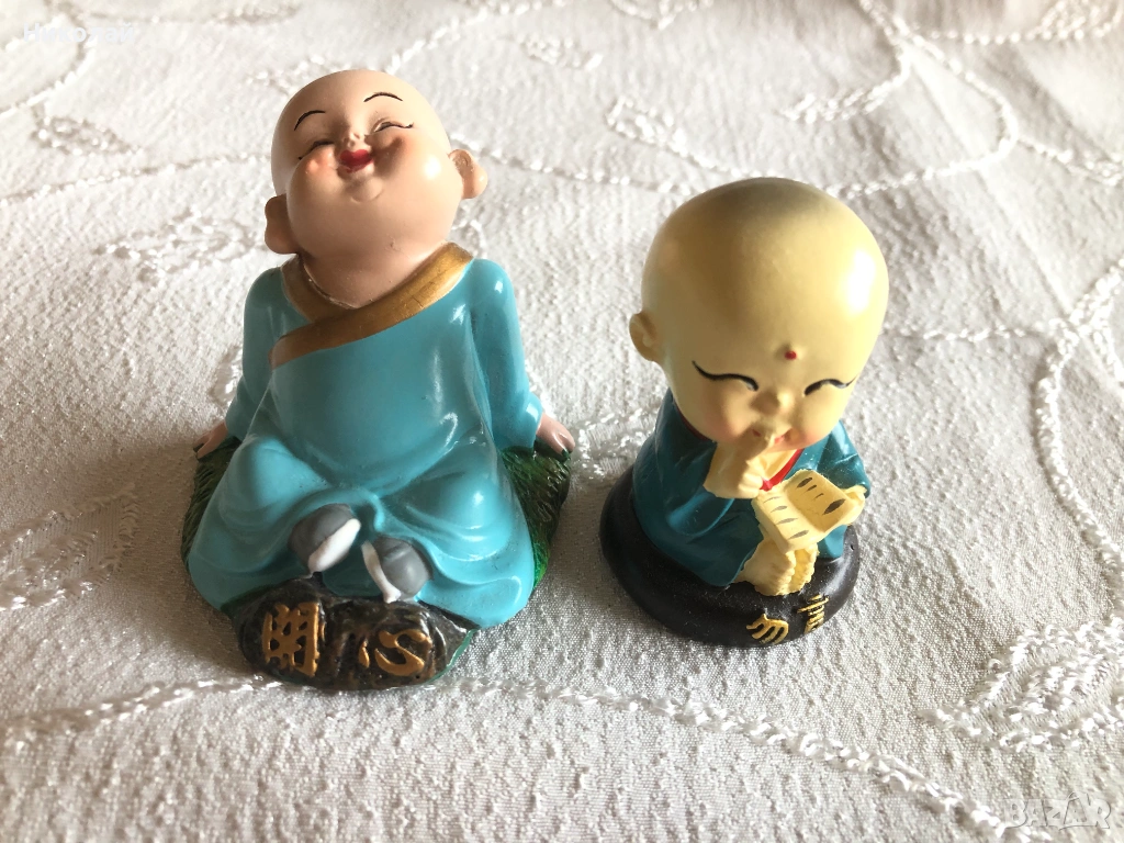 Китайски фън шуй фигурки на монаси, талисмани, ръчна изработка от смола, от манастира Шаолин, нови, снимка 1