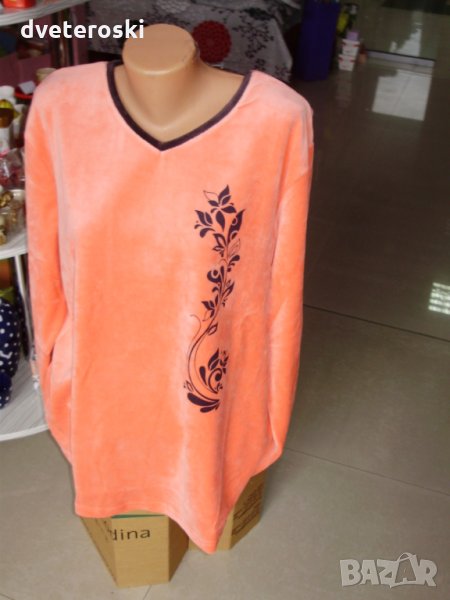 Дамска пижама с дълъг ръкав размер 2ХЛ плюш, снимка 1