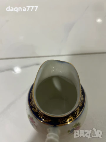 Винтидж порцеланова чаша за сметана/ мляко Nippon Japan, ръчно рисув цветя, кобалтово синьо и златно, снимка 6 - Антикварни и старинни предмети - 50739403