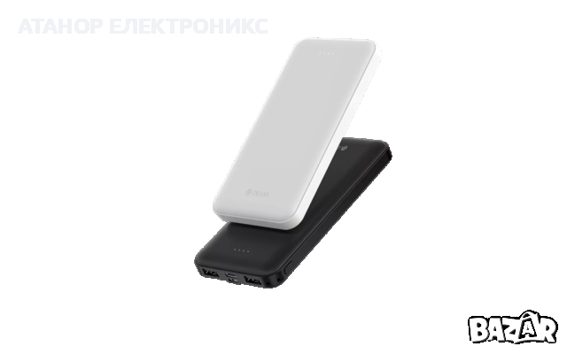 Powerbank - черен и бели ,LED индикатор ,10 000mAh Kintone Dual Port, снимка 1 - Външни батерии - 44841837