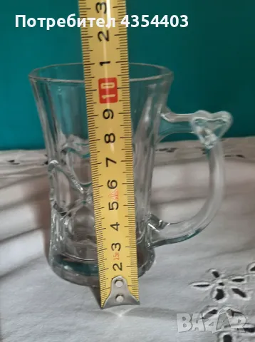 Ретро стъклени чаши „Детелина” – 6 броя, за кафе, чай, капучино, снимка 4 - Чаши - 48912864