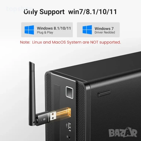 Bluetooth 5.4 Adapter UGREEN USB, снимка 2 - Мрежови адаптери - 50542326