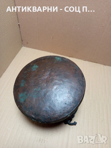 Соц Старо Ръчно Ковано Малко Медно Менче 3лт. Номер 197., снимка 4 - Антикварни и старинни предмети - 53037066