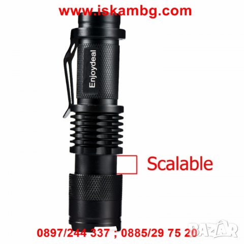 Мини акумулаторен фенер 1000lm Q5, снимка 7 - Прожектори - 26836509