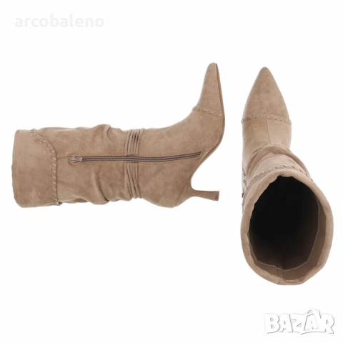 Дамски велурени боти на висок ток, 4цвята , снимка 11 - Дамски боти - 51802218