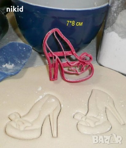 Кокетна дамска обувка висок ток Пластмасов резец форма за тесто бисквитки фондан торта