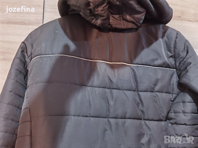 Зимно яке унисекс с качулка черно със светлоотразителни лентички, снимка 8 - Якета - 43329488