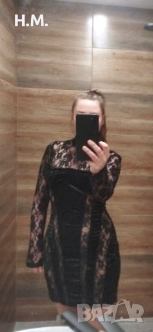 Черна рокля XL, снимка 3 - Рокли - 43887811