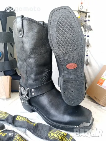 Мото, чопър, КАТО НОВИ мото боти, рокер хард ботуши DINGO original, 45 - 46, 100% естествена кожа , снимка 14 - Мъжки ботуши - 47485522