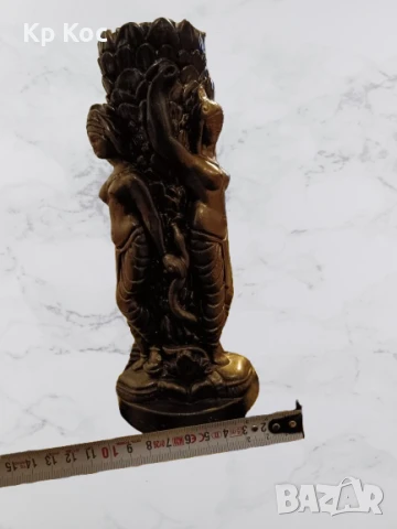 Винтидж ваза/свещник с флорални и индуистки орнаменти, снимка 5 - Антикварни и старинни предмети - 50989131