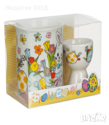 Комплект, великденска порцеланова чаша, с поставка за яйца,310мл, снимка 2 - Сервизи - 43941720