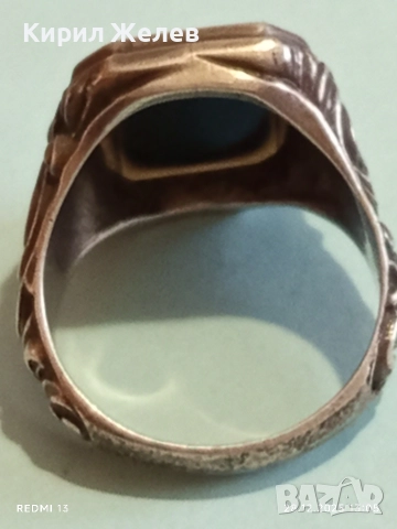 Винтидж сребърен пръстен с Опушен кварц подчертано мъжкарско излъчване и класически елементи 51829, снимка 11 - Пръстени - 52918989