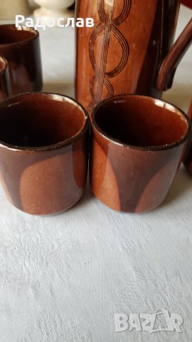 Комплект керамичен кана чаши , снимка 3 - Чаши - 33339276