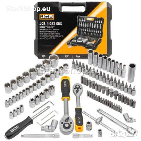 Професионално Гедоре 108 части 1/4“ 3/8“ 4-22мм JCB Създадено за Тежки Натоварвания