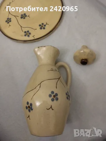 Старинен, керамичен комплект за ракия, снимка 3 - Антикварни и старинни предмети - 50170167