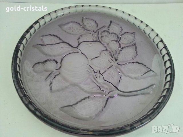 антикварна чиния стъклено плато поднос, снимка 4 - Антикварни и старинни предмети - 26685088