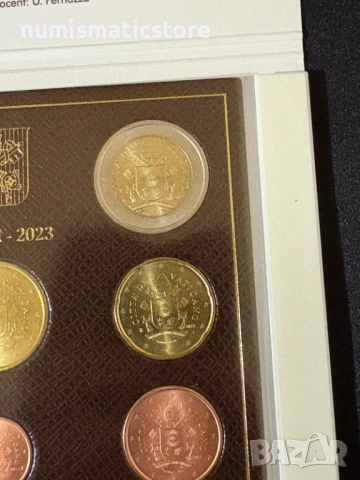 Ватикана 2023 г. - комплектен сет от 1 цент до 2 евро BU, снимка 3 - Нумизматика и бонистика - 50729787