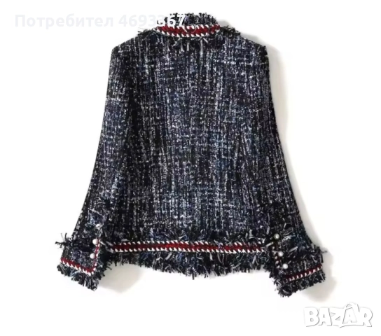 Сако тип Шанел, обличано веднъж за повод, размер М, снимка 2 - Сака - 52909324