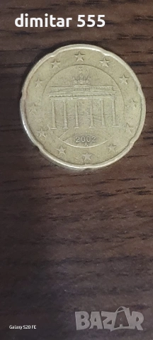 20 евро цента 2002 Германия , снимка 2 - Нумизматика и бонистика - 53428805