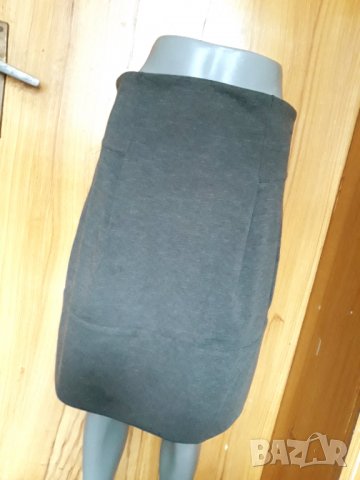 Сива пола тип балон до коляното с висока талия ХЛ, снимка 2 - Поли - 32856122