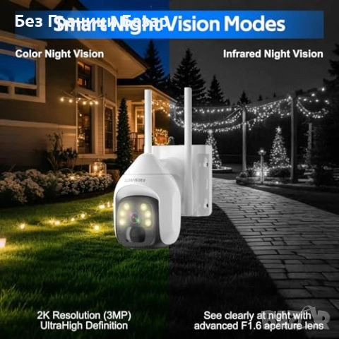 Нова Безжична соларна камера 2K, 5G/2.4G WiFi, сирена, двупосочно аудио, снимка 3 - Други - 53375470
