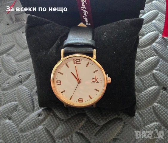 Calvin Klein Дамски Ръчен Часовник С Черна Кожена Каишка В Кутия Код VL-141