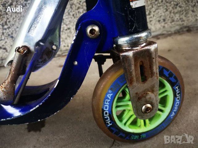 Детска сгъваема алуминиева тротинетка.  Hudora BC 125 Big Whell алуминиева-цвят син, снимка 5 - Детски велосипеди, триколки и коли - 33020508