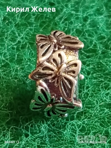 Клипс талисман за гривна Пандора сребро с декорация пеперуди 52418, снимка 3 - Гривни - 52718413
