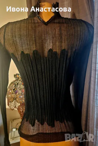 ИНТЕРЕСНА ВЕЧЕРНА БЛУЗА, снимка 2 - Блузи с дълъг ръкав и пуловери - 38338582