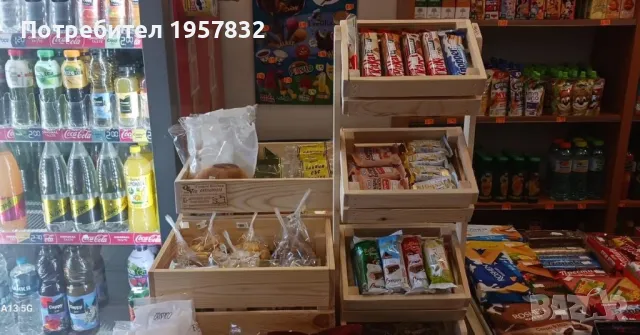 Мини стъпаловиден стелаж с 4 мини щайги, снимка 4 - Оборудване за магазин - 48985120