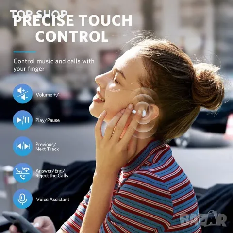 Нови Безжични слушалки Спортни с кутия за зареждане Earbuds за музика, снимка 5 - Bluetooth слушалки - 49444642